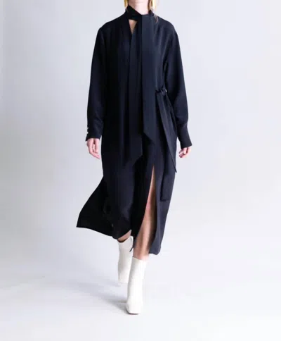 Psophia Maxi Tie Dress In Black