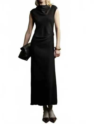 Psophia Naia Clean Cut Draped Dress In Black
