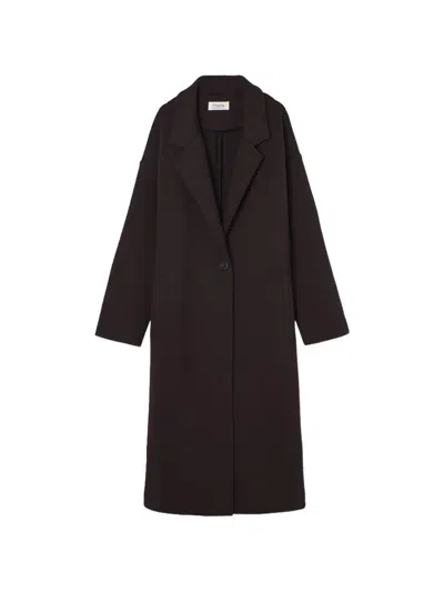 Psophia Notched-lapels Single-breasted Coat In Brown