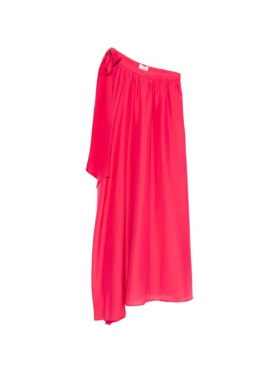 Psophia One-shoulder Bow-detail Dress In Pink