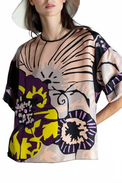 Psophia Patterned Top In Black Multi