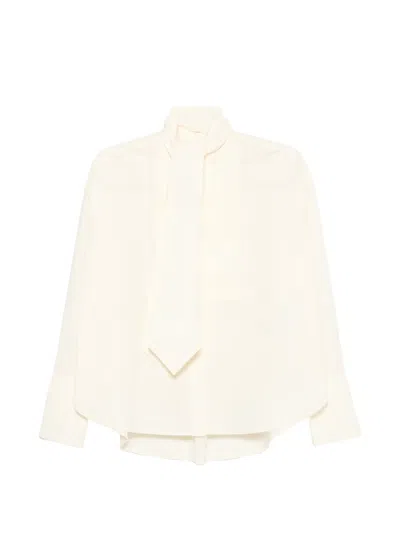 Psophia Pintuck-pleated Tie-waist Shirt In Gold