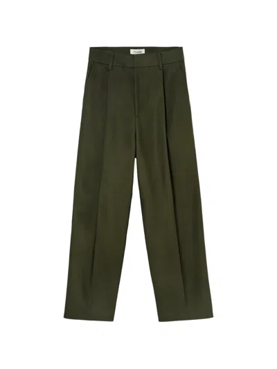 Psophia Pleated Carrot Trousers In Green