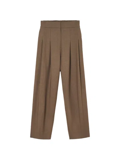Psophia Pleated Elasticated-waistband Trousers In Brown