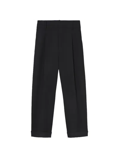 Psophia Pleated Turn-up Trousers In Black