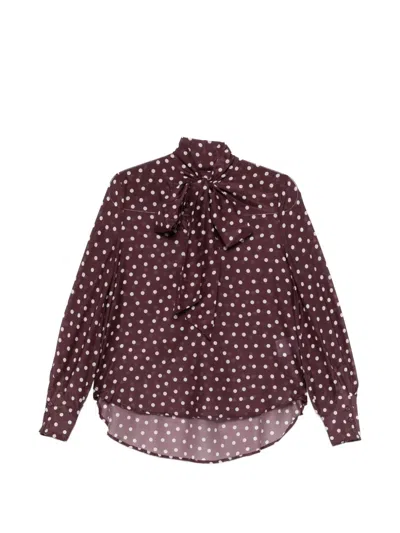 Psophia Polka-dot Tie Blouse In Multi