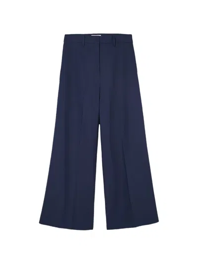 Psophia Pressed-crease Wide-leg Trousers In Blue