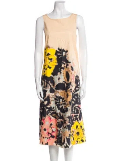 Pre-owned Psophia Printed Long Dress In Multi