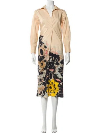 Pre-owned Psophia Printed Midi Length Dress In Neutral