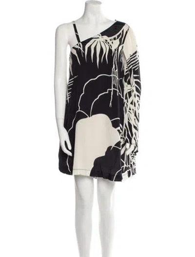 Pre-owned Psophia Printed Mini Dress In Neutral