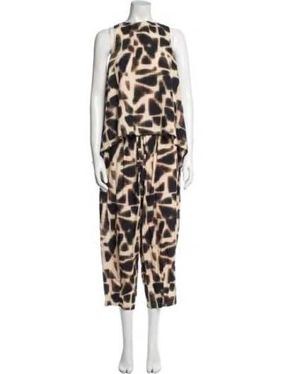 Pre-owned Psophia Printed Pant Set In Neutral