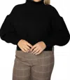 Psophia Puff Sleeve Sweater - Plus In Black In Black