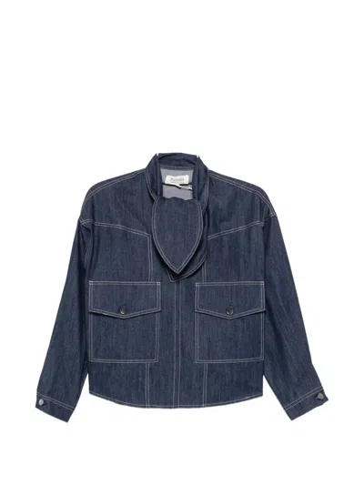 Psophia Pussy-bow Blouse In Blue