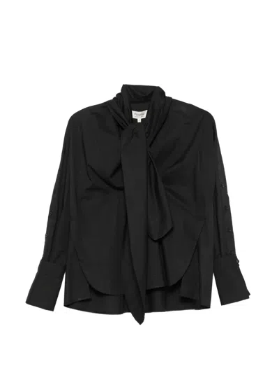Psophia Pussy-bow Long-sleeve Blouse In Blue