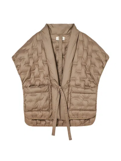 Psophia Quilted Tie-fastening Gilet In Neutral