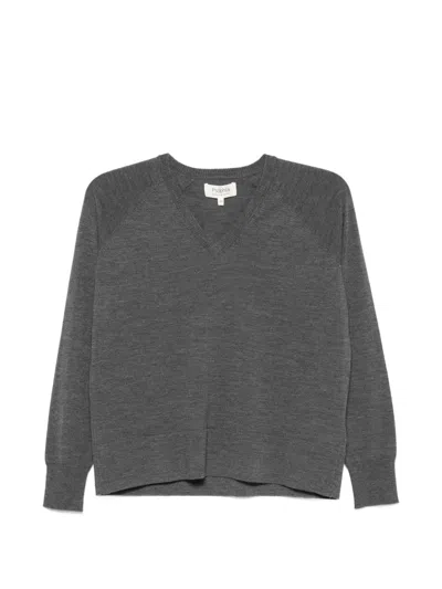 Psophia Raglan-sleeve V-neck Sweater In Gray