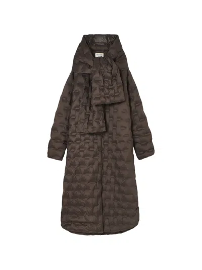 Psophia Reversible Quilted Scarf-detail Coat In Multi