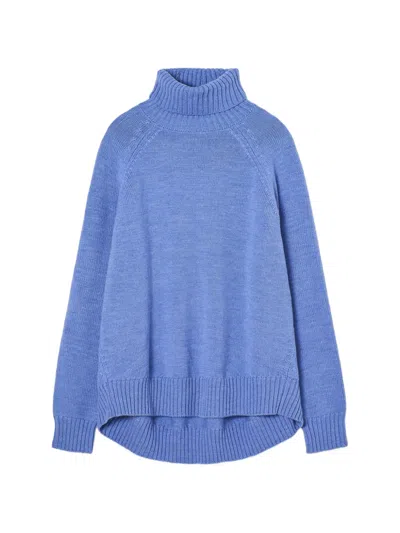 Psophia Roll-neck Raglan-sleeve Sweater In Blue