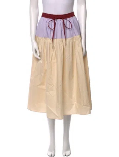 Pre-owned Psophia Ruffle Embellishment Midi Length Skirt In Neutral