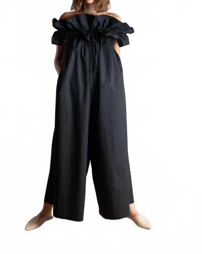 Psophia Ruffle Jumper In Black In Multi