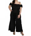 Psophia Ruffle Neck Jumpsuit In Black