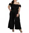 Psophia Ruffled Neck Jumpsuit In Black In Black