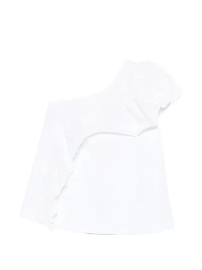 Psophia Ruffled One-shoulder Top In White