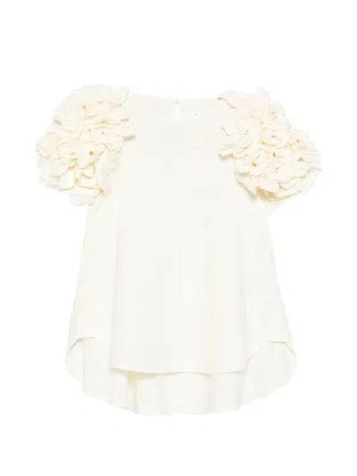 Psophia Ruffled-sleeve Blouse In White