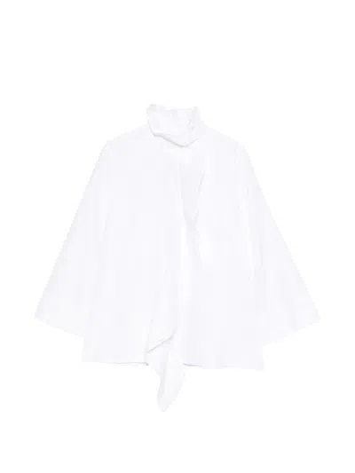 Psophia Ruffled-collar Blouse In White