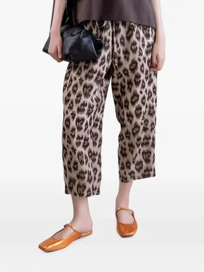 Psophia Savanna Shadow Slouchy Linen Trousers In Blue