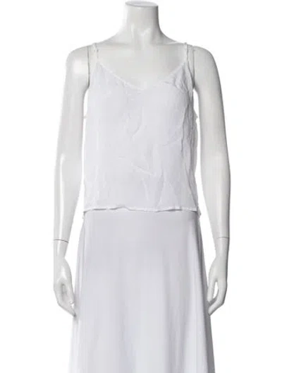Pre-owned Psophia Scoop Neck Sleeveless Top In White
