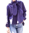 PSOPHIA SHIRT WITH NECK BOW IN PURPLE