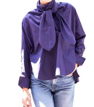Psophia Shirt With Neck Bow In Purple