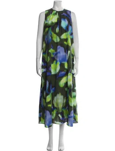 Pre-owned Psophia Silk Long Dress W/ Tags In Green