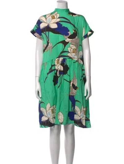 Pre-owned Psophia Silk Mini Dress In Green
