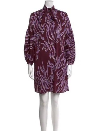 Pre-owned Psophia Silk Mini Dress In Purple