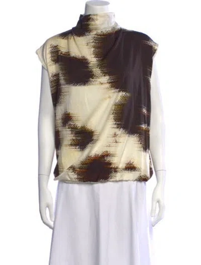 Pre-owned Psophia Silk Patterned Top In Multicolor