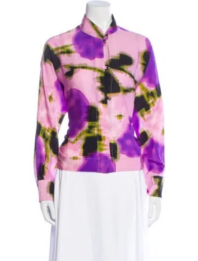 Pre-owned Psophia Silk Tie-dye Print Sweatshirt In Purple