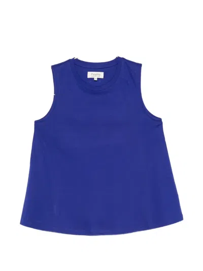Psophia Sleeveless Crew-neck Cotton Tank Top In Blue