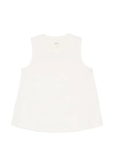 Psophia Sleeveless Crew-neck Cotton Tank Top In White