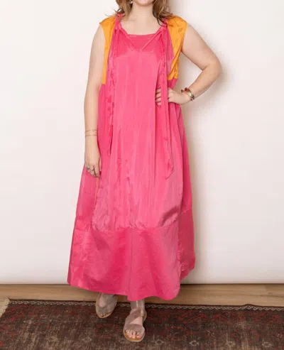 Psophia Sleeveless Tie Dress In Fuschia