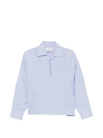 Psophia Spread-collar Long-sleeve Shirt In Blue