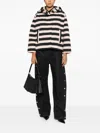 Psophia Striped Hooded Jacket In Black And Blush Stripe In Multi