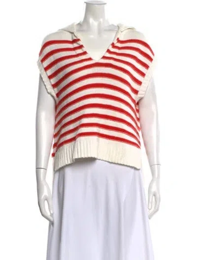 Pre-owned Psophia Striped V-neck Sweater In Multicolor
