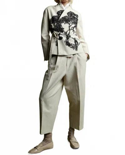 Psophia Structured Slouchy Pant In Ivory In Multi