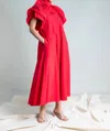 Psophia Taffeta Dress In Red