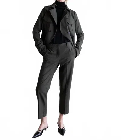 Psophia Tailored Straight Pants In Olive/kaki In Gray