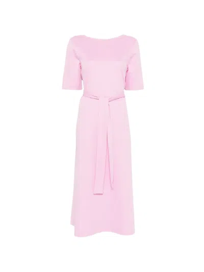 Psophia Tie-belt Dress In Pink