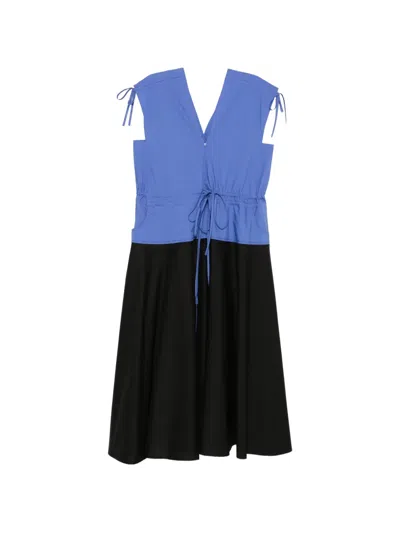 Psophia Tie-sleeves V-neck Dress In Multi