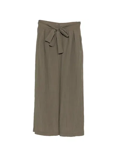 Psophia Tie-waist Palazzo Pants In Green